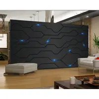 在飛比找蝦皮購物優惠-定制3d黑色金屬電路板工業裝飾幾何抽象牆紙科技公司裝飾壁畫電