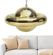Disco Ball Party | Planet Shaped Retro-Reflective Lights - Home Decor and Disco Themed Party, Gold Mirror Disco Ball Hangings for Christmas Wedding Holiday Party Decor Borato