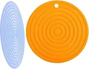 Toyvian 2pcs Silicone Heat Resistant Mats Round Scalding Trivet for Hot Dishes Non Slip Kitchen Protector Easy Clean Dining Accessory Nordic for Pet Food and Tableware