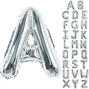 40 Inch Large Silver Letter A Balloons Helium Balloons,Foil Mylar Big Letter Balloons for Birthday Party Anniversary Valentine's Day Supplies Decorations