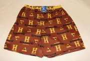 Hawthorn Hawks AFL Mens Brown Printed Cotton Boxer Sleep Shorts Size S New