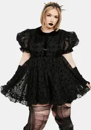 [Trickz N' Treatz] Plus Witch You Were Here Babydoll Dress