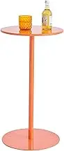 Round Bar Table Indoor-Outdoor Bar Height Table Bistro Pub Table Modern Home Decor Bedside Table with Metal Legs, Orange Kitchen Work Table | Easy Assembly(40x72cm)