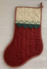 Handmade Quilted Patchwork Christmas Stocking 16 Inch