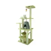 Armarkat 65 Real Wood Cat Tree With Sisal Rope Hammock soft-side playhouse A...
