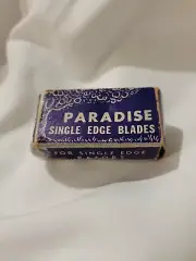 Vintage Box Of Paradise Single Edge Razor Blades 3 Blades 10 Cents