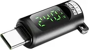 Jiimhte USB C Meter,Extension Adapter with Digital Display - 40Gbps 240W Real Time Digital Display USB Adapter for Headphone, Computer, Printer, Tablet, Laptop