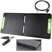 SOLAR PANEL KIT 100W UNIVERSAL with charge box and 2M MC4 to bare end charge cab