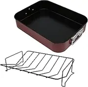 Roasting Pan with Handle Nonstick Roasting Tins Temperature Resistant Roasting Tray Chicken Roaster Pan with Handle for Turkey Chicken