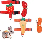 Kitten Harness and Leash, 2Pcs Cat Harness and Leash, Cute Adjustable Rabbit and Set, Carrot for Rabbit, Kitten, & Small Animals
