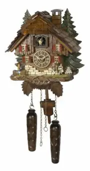 Quartz Cuckoo Clock Black forest house with music TU 4241 QM HZZG NEW