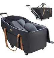 Tonyeee Car Seat Travel Bags With Wheels Foldable Trolley