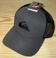 MENS QUIKSILVER CHARCOAL BLACK FITTED HAT CAP SIZE L/XL