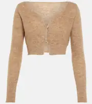 [Jacquemus] Jacquemus Le Cardigan Alzou mohair-blend cardigan UK 12 brown