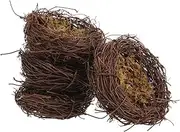LIGHTAOTAO 4pcs Artificial Bird Nest Decorations Creative Rattan Bird Nest Ornaments for Home Garden Decor Rustic Photography Prop for Easter Wedding and Party Favors