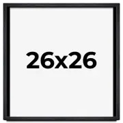 26x26 Shadow Box Frame Black | 1 Inches Deep Real Wood Farmhouse Shadowbox Displ