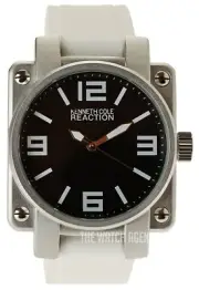 Brand New Kenneth Cole Reaction Men's White Silicone Black Dial watch RK1307