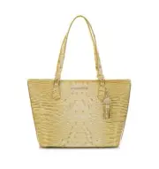 Brahmin Medium Asher Yellow Lemonade Croco Embossed Melbourne Leather NWT