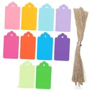 100 PCS Gift Tags with String, 10 Colors Kraft Paper Tags Hanging Tags Price