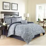 Waverly 6pc Paddock Floral Blue Comforter Bed Set Full/Queen NIP