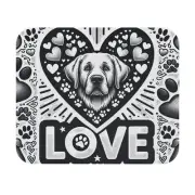 Mouse Pad (Rectangle) Labrador Retriever Heart Love Style Design 6, Gift