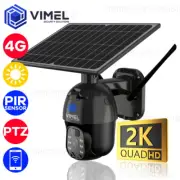 Solar Camera 4G for Home Wireless Security Night Vision QHD 2K CCTV PTZ Battery