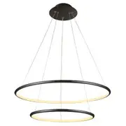 UGE Lighting Slimline Dual Ring Pendant - Black - 3000K Warm White