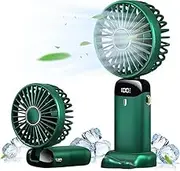 Portable Handheld Turbo Fan - 100 Speeds Adjustable USB Rechargeable Fan w Digital Display, 4000mAh Battery Operated Small Pocket Fan Mini Cooling Fan for Travel Camping Outdoor