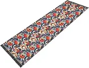 miaozhen Floor Rug Retro Red Pomegranates Fruit Flowers Washable Non Slip Laundry Room Mat Tassel for Living Room Home Decor alfombra Larga para pasillo