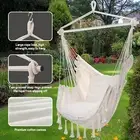 Hammock Chair Hanging Rope Tassel Swing Cushions Carry Bag for Bedroom Outdoor