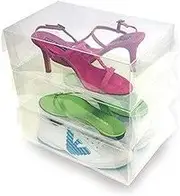 Transparent Plastic shoebox Foldable Stackable organised Storage 10pack
