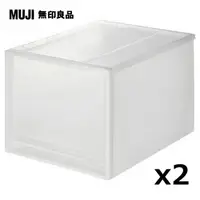 在飛比找PChome24h購物優惠-【MUJI 無印良品】PP收納盒/深/3A/2入