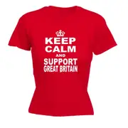 Keep Calm And Support Great Britain - Funny Novelty Womens T-Shirt T Shirt Tshirt