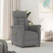 Dark Grey Faux Suede Leather Massage Recliner Chair with Electric Reclining Function - 6 Point Massage Without Heat, Adjustable Positions, USB Powered, Living Room Sofa Furniture