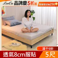 在飛比找PChome24h購物優惠-LooCa經典超透氣8cm彈力記憶床墊-雙人5尺