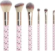 Impressions Vanity Hello Kitty Supercute Signature 6 PCs Makeup Brush Set, Super Cute Soft Makeup Brushes for Foundation, Face Powder, Make up Blending, Eye Shadow, and Liner Application (Pink)