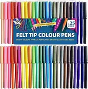 50 Felt Tips Colouring Pens for Adults & Kids | Felt Tip Pens for Children | Drawing Coloured Pens Felt Pens, Colouring Pens for Kids | Coloured Markers Pack | Felt Tip Pens for Adults Colouring Book