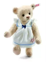 STEIFF "JUNE TEDDY BEAR" EAN 035951 LIGHT BEIGE MOHAIR BEAR IN NAUTICAL DRESS