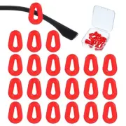 Water Drop Shape Eye Glasses Ear Grip, 12 Pairs Hook with Box, Red