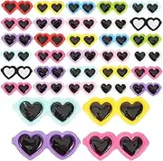 Tofficu 80pcs Resin Mini Sunglass Beads Charms Tiny Buttons Decor Rhinestones Accessories Heart Sunglasses Hotfix Beads for Jewelry Making Jewelry Supplies Charm Bead Heart Mini Craft
