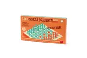 Legami Wooden 2-in-1 Chess & Draughts Classic Tabletop Game Board Play Set