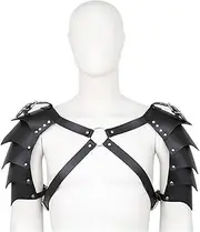 [Kutocesy] Men's Black Leather Corset Bondage Underwear PU Body Armor Brace Shoulder Adult Clubwear Sexy Lingerie Cosplay BDSM