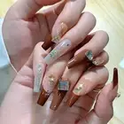 Nail Art Gemstones Kit 3d Heart/square Faux Rhinestones Diy Manicure Supplies