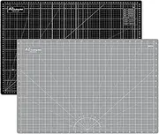 HEADLEY TOOLS 18" x 24" Thickened Self Healing Cutting Mat, A2 Rotary Cutting Sewing Mat for Crafts, Double Sided 5-Ply Table Cutting Board for Fabric Quilting Leather Arts Hobby Project, Grey/Black