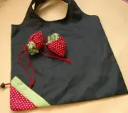 10pcs Shopping Bag Foldable Reusable Grocery Travel Carry Bag Strawberry Shape