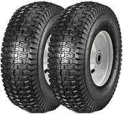 MaxAuto 2Pcs 13x5.00-6 Lawnmower Tire on Wheel, 13x5-6 Front Tire Assembly Replacement for Troy-Bilt/Toro Riding Mowers, 3" Centered Hub, 3/4" Bushing,300lbs Capacity,Pneumatic Tire w Tube&Air Filled