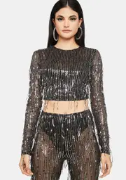 Shine The Light Sequin Crop Top