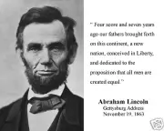 Abraham Lincoln " Four score.." Quote Gettysburg Address Civil War 8 x 10 Photo