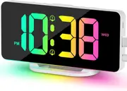2023 Digital Alarm Clock 11 Colors Dynamic RGB Display