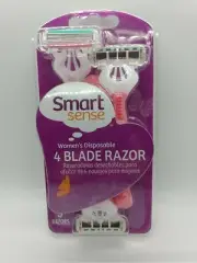 Smart Sense Women's Disposable 4 Blade Razor, 3 per package KMART